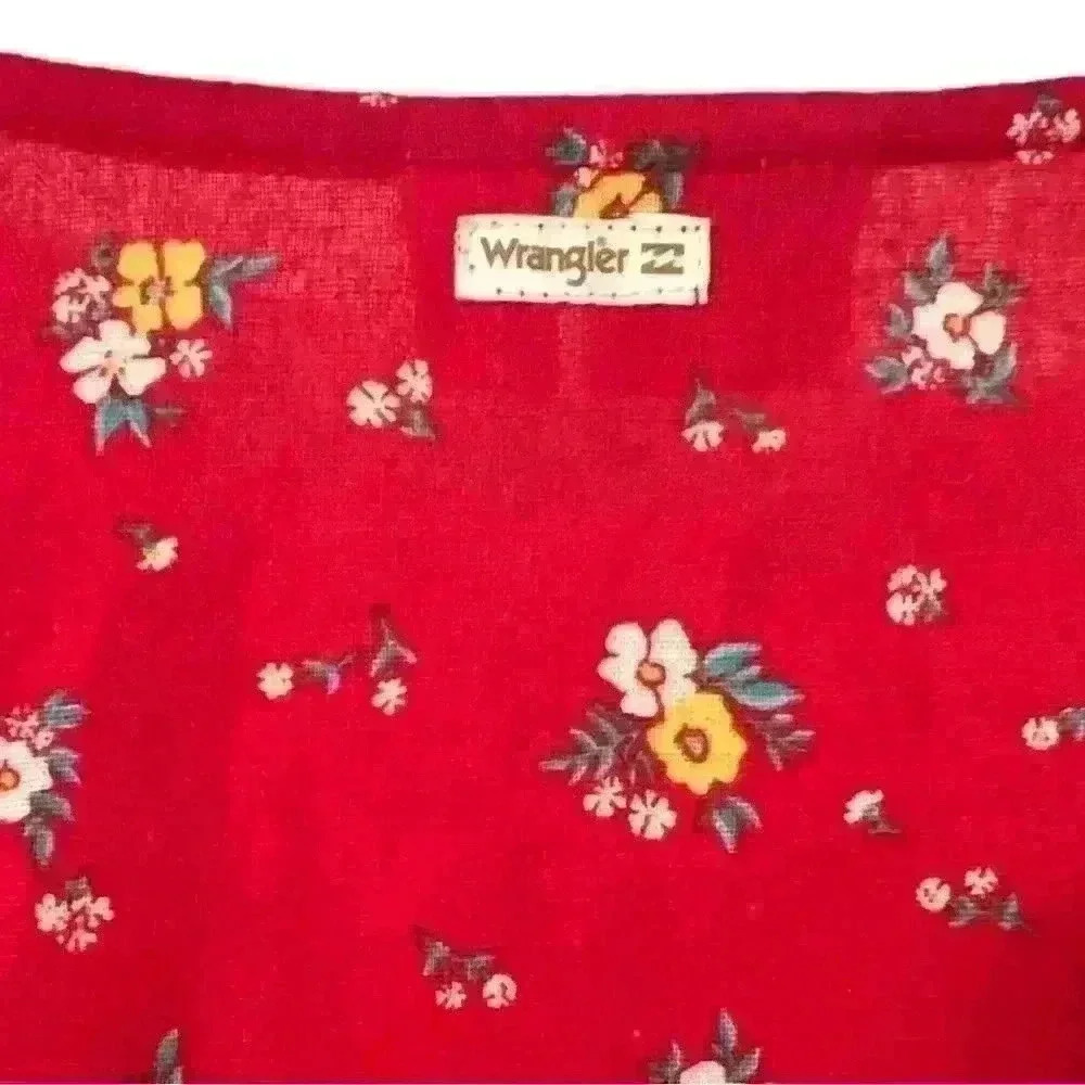 {Billabong x Wrangler} Falling For You Floral Ruffle Dress in Red- Women's Small - Picture 6 of 12